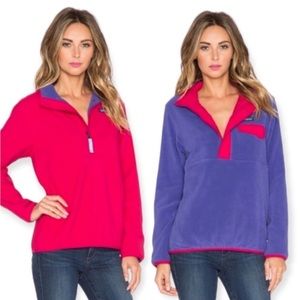 Patagonia Reversible Snap T Glissade Pullover in Portofino Pink and Purple